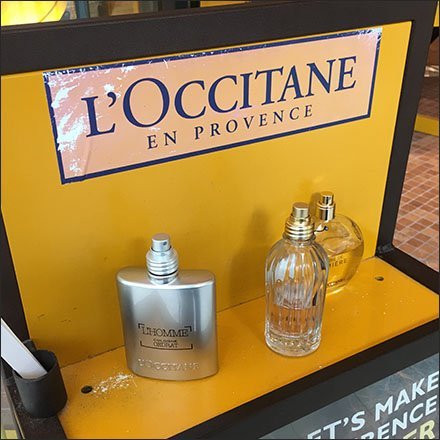 L'Occitane Storefront Perfume Sampler Station