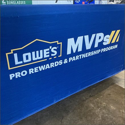 Draped Lowe’s MVP Rewards Table