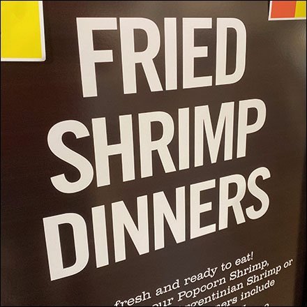 Fried Shrimp Dinner Offer Vertical Sign