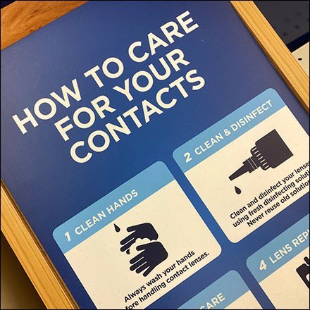 How To Care for Contacts Display