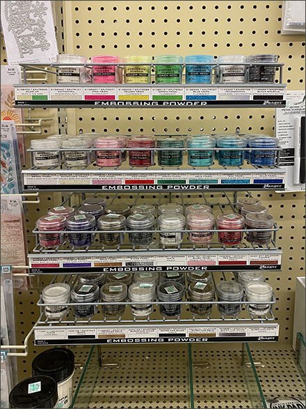 Craft Embossing Powder Pegboard Racks – Fixtures Close Up