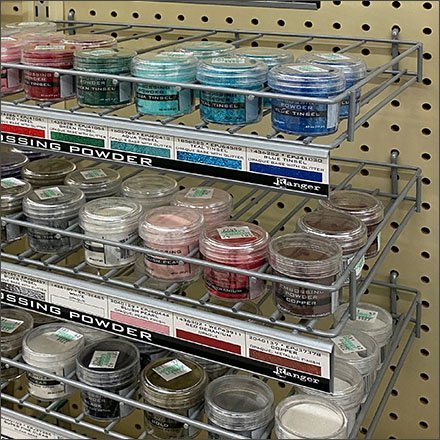Craft Embossing Powder Pegboard Racks – Fixtures Close Up