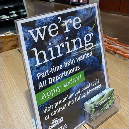Counter-Top Part-Time Job Hiring Sign
