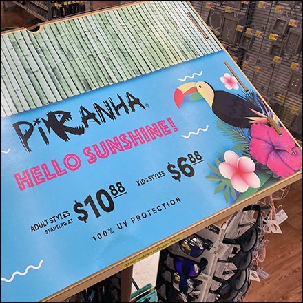 Piranha Hello Sunshine Sunglass Display