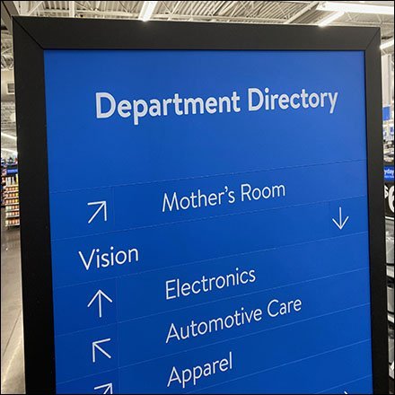 Store Entry Department Directory Sign