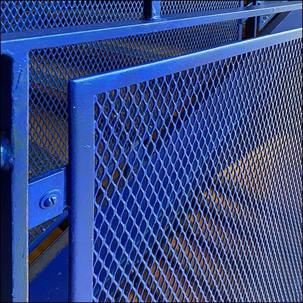 Expanded Metal Stair Railing in Blue