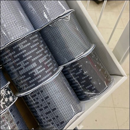 Mobile Angled Ribbon Tray Display