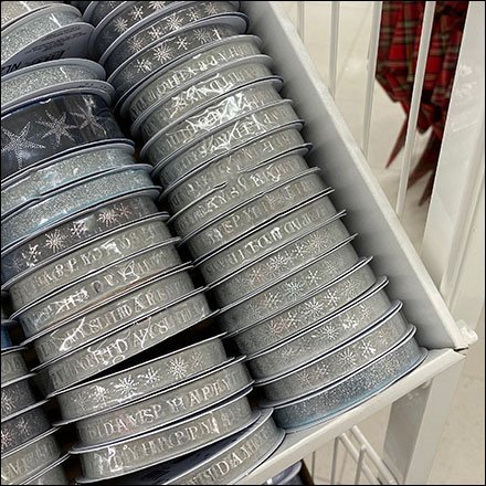 Mobile Angled Ribbon Tray Display