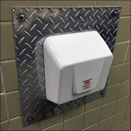 Hand Dryer Diamond Plate Backsplash