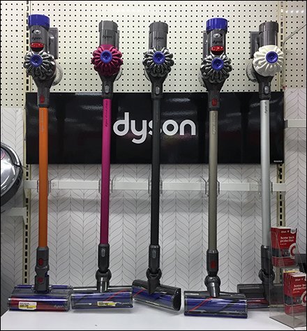 Dyson Vacuum Cleaner Lineup Display