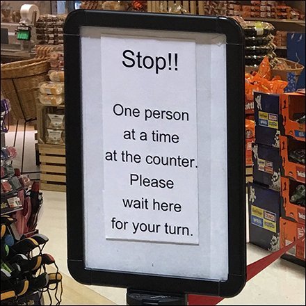 Wait Queue One Person Only Sign