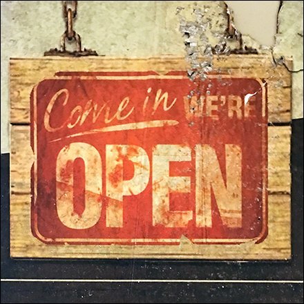 Vintage Open Hours Sign