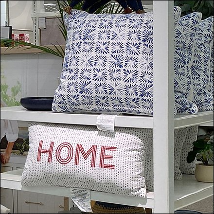 Living Room Pillow Display Staging