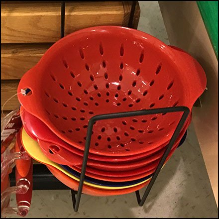Side-Saddle Mini Berry Colander Merchandiser Hangs Out