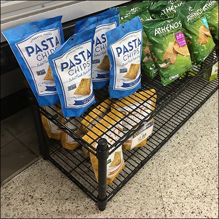 Round-Frame Open-Wire Dunnage Rack Sells Specialty Chips
