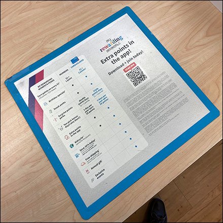 Service Counter Rewards Summary Mat Justifies Loyalty Program