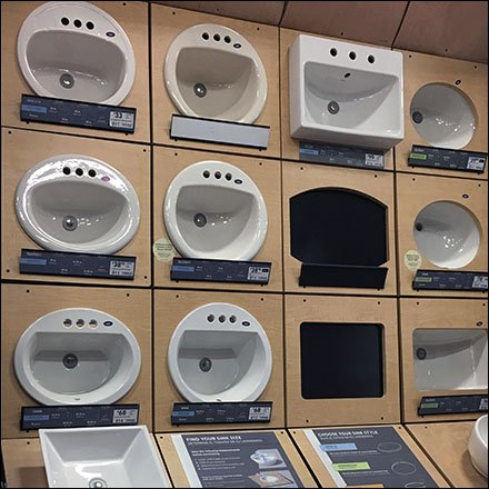 Expanded Bathroom Sink Display Includes Step-By-Step Instructions