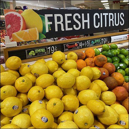 Fresh Citrus Produce Display Stertches On And On