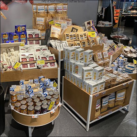 Cheese And Meats Snacks Welcoming Store Entry Display 