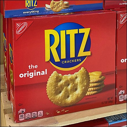 Original Ritz Cracker Slatted Display Crate Fully Loaded