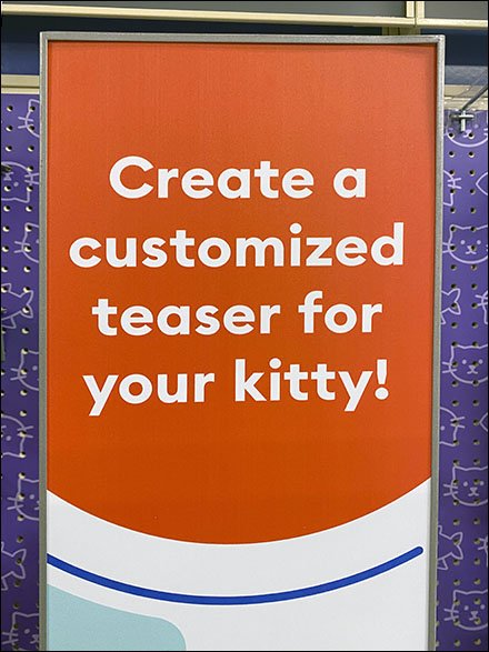 Custom Kitty Teaser Toy Selection Instructions Sign