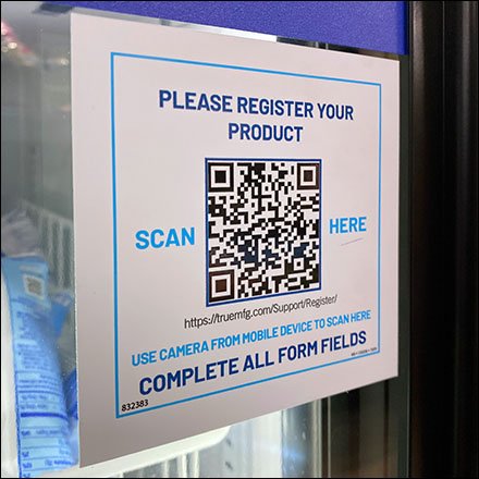 Freezer Product Registration QR-Code Decal Asks For Details