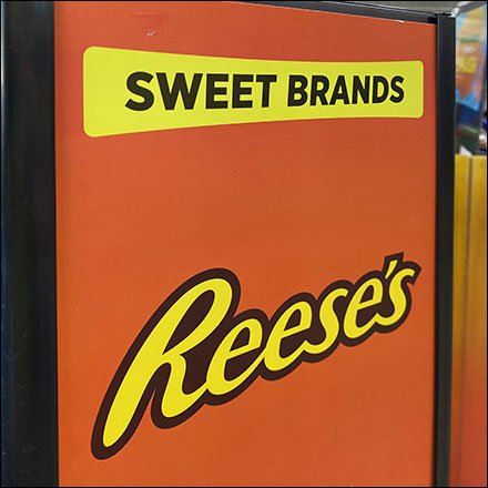 Reese's Mitered Island Display Merchandises in All Directions