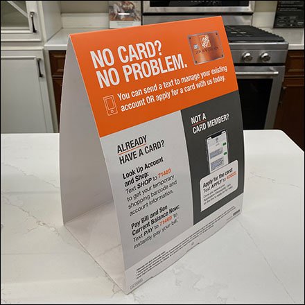 No Card No Problem Countertop Tent Sign Recommendation