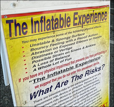 Bounce House Risk Assessment Sidewalk Sign Missive