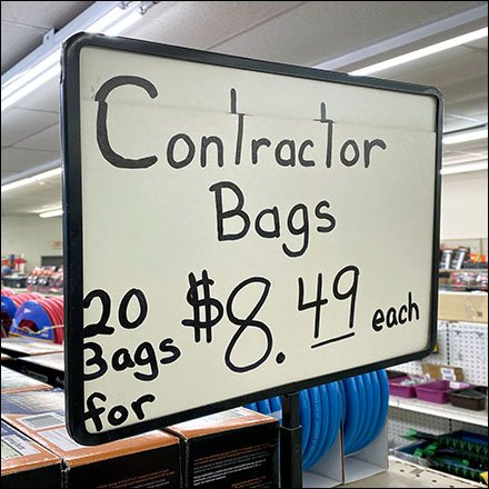High-Capacity Contractor Bags Display Is High Capacity Itself