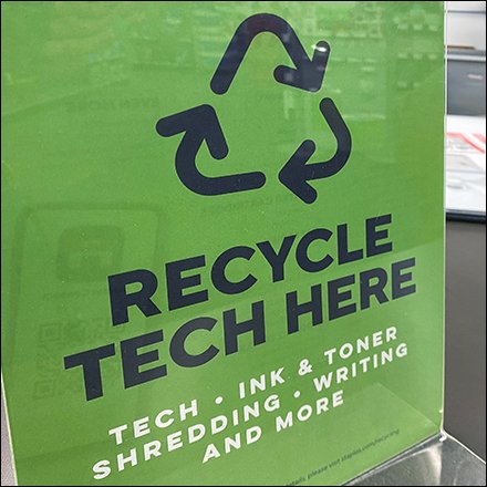 Recycle Tech Here Invitation Earth-Friendly Green Sign Calls Out
