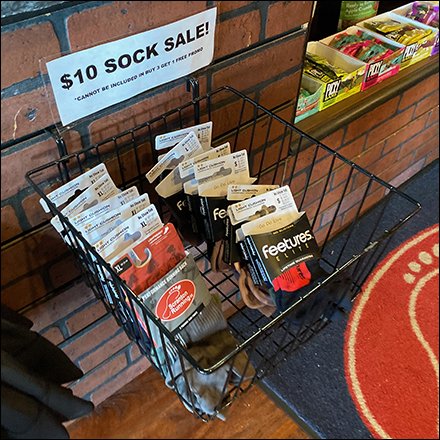 Service Counter Branded Dual Sock Merchandising Slatwall Basket
