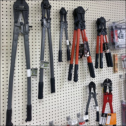 Multiple Bolt Cutter Array Is Simple Display Hook Outfitting