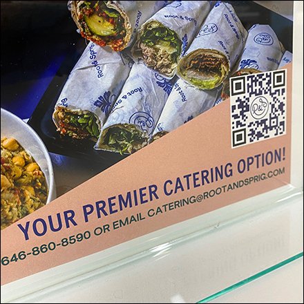 Root & Spring Premium Catering Option QR-Code Sign