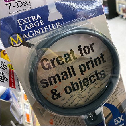 Large Fine-Print Magnifier Merchandiser Strip Provides Insight