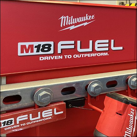 NAPA Milwaukee Power Tool Inline Display Features Bolted Bars
