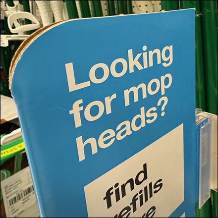 Mop Head Recommendations Sign Clip Extendable Mount