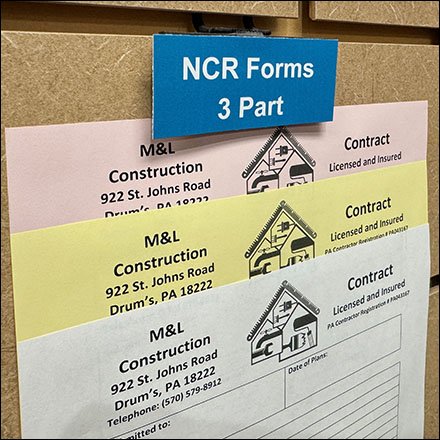 Three-Part NCR Business Forms Example Display