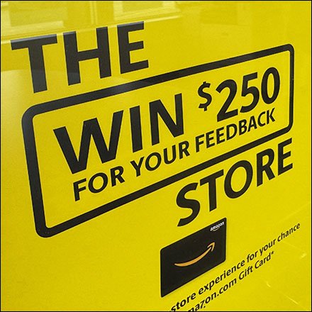 $250 Store Feedback Reward Countertop QR-Code Solicitation
