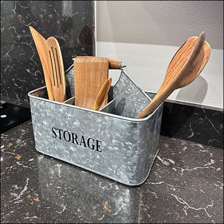 Galvanized Kitchen Utensil Storage Prop Is Unique
