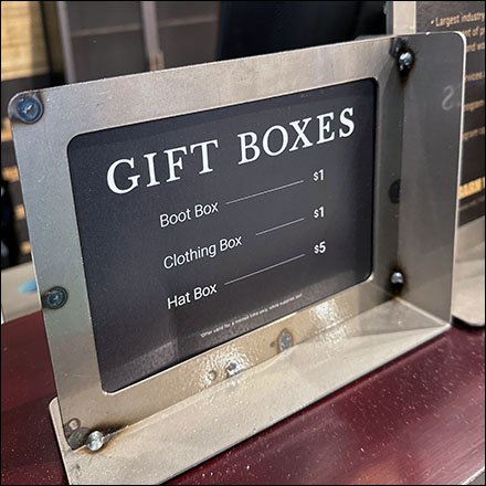 Service Counter Sign Holder Sizes Vary