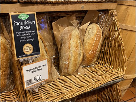 Pane Italian Bread Sign Recommends Dipping