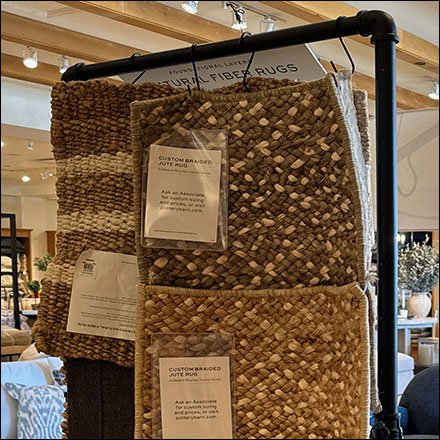 Natural Fiber Rug Rack Hanging Sample Display