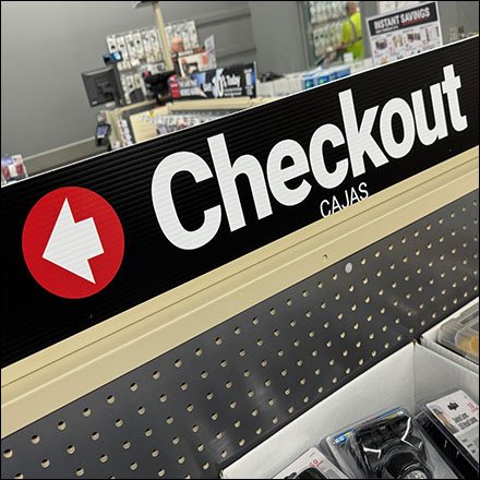 Harbor Freight Checkout Over There Directional Sign