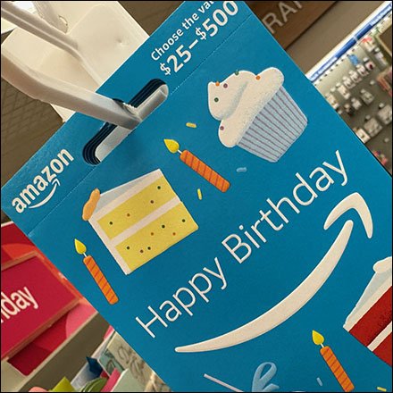 Amazon Variable Gift Card Peg Hook Merchandiser Strip