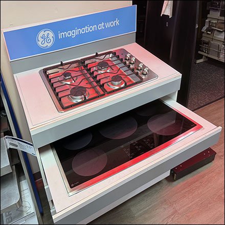 GE Imagination At Work Pullout Cooktop Range Display