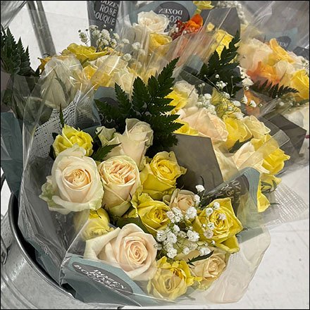 Roses Floral Gift Bucket Mobile Display