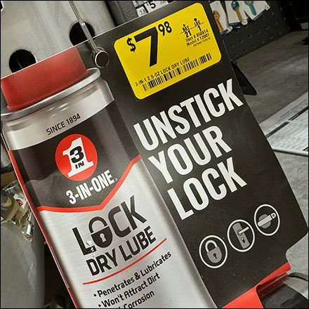 Red Vinyl 3-In-One Lock Lube Strip Merchandiser