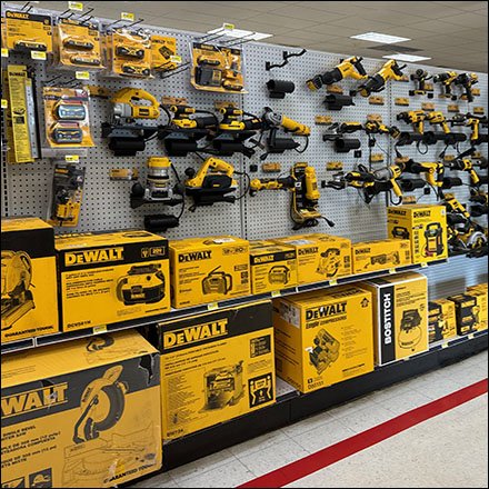 Extensive Inline Dewalt Tool Display Offers All 