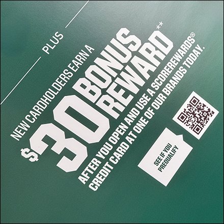 Cardholder Multilevel Bonus Rewards QR-Code Sign